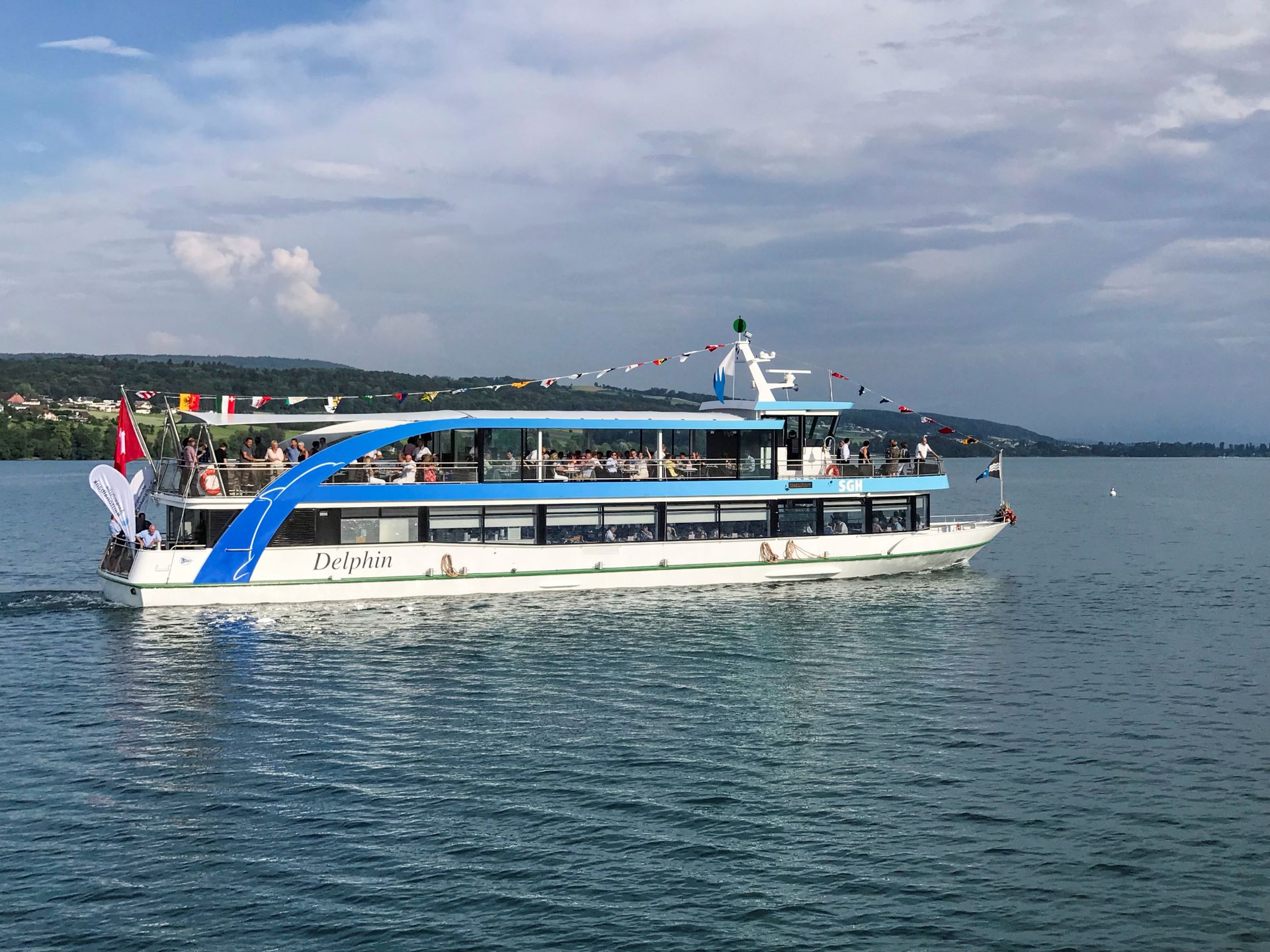Hallwilersee Beschriftung Delphin Schiff